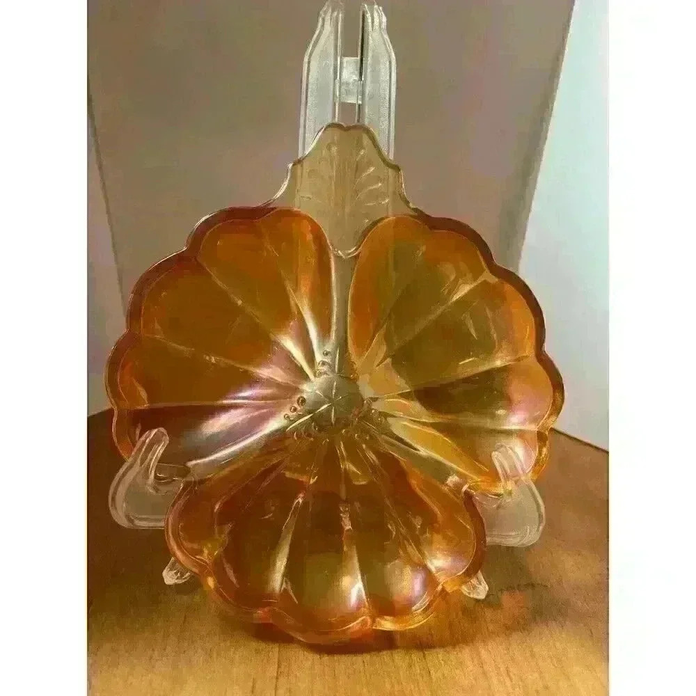 Vintage Marigold Carnival glass divided candy dish - Picture 2 of 3